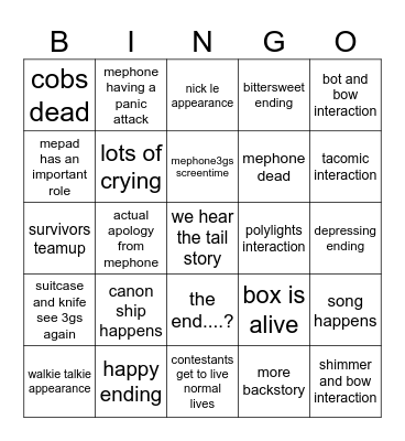 ii18 Bingo Card