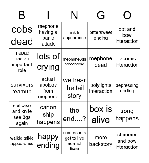 ii18 Bingo Card