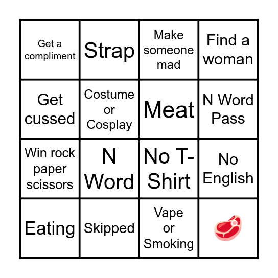 Omegle Bingo Card