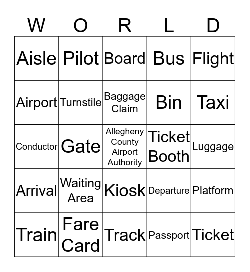 ACAA - AROUND THE... Bingo Card