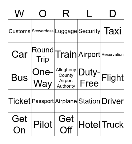 ACAA - AROUND THE... Bingo Card