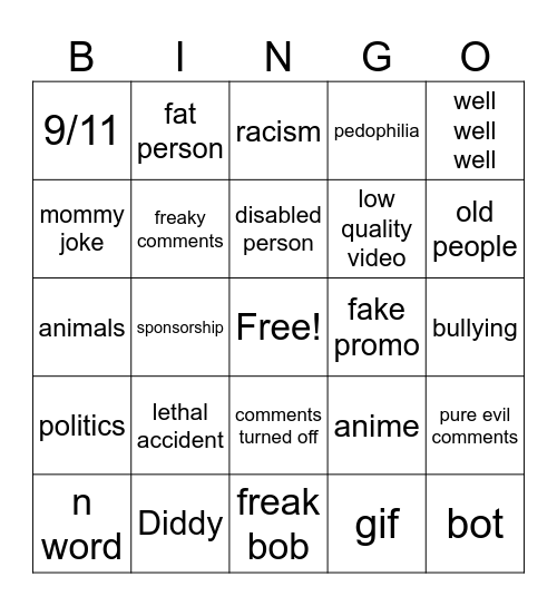 IG Reels Bingo Card