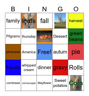 Thanksgiving Bingo Card