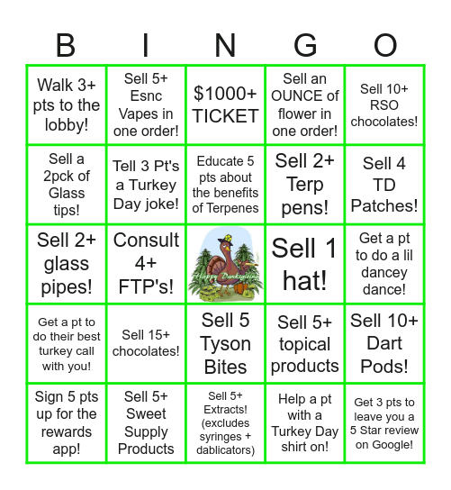 GREEN WEDNESDAY! Bingo Card