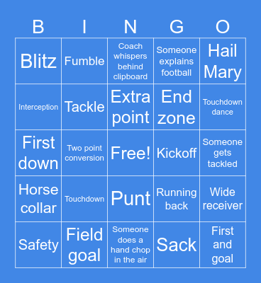 Football Bingo Card