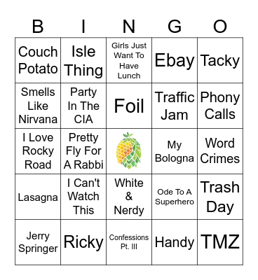"Weird Al" Yankovic Bingo Card