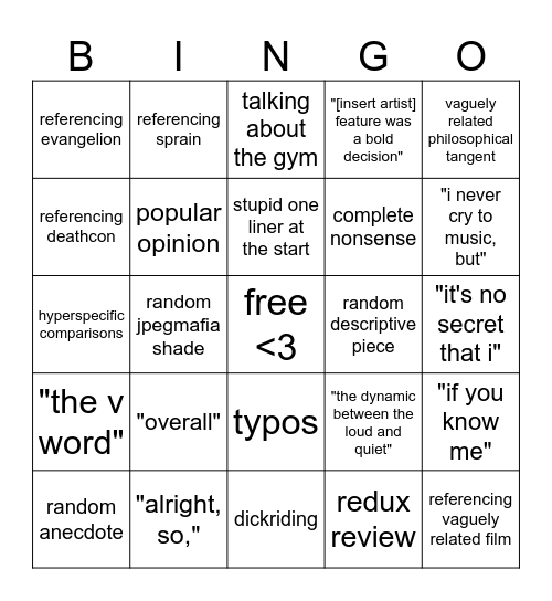 Twi Review Bingo Card