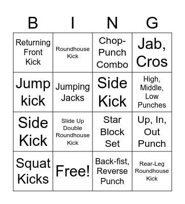 Post Test Bingo Card