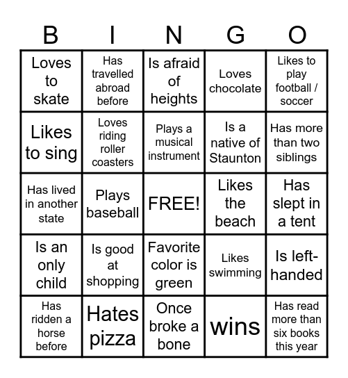 Success Bingo Card