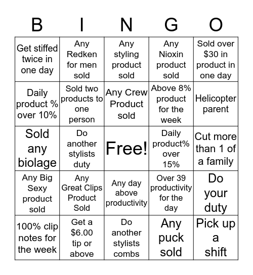 Posh Product Bingo Card