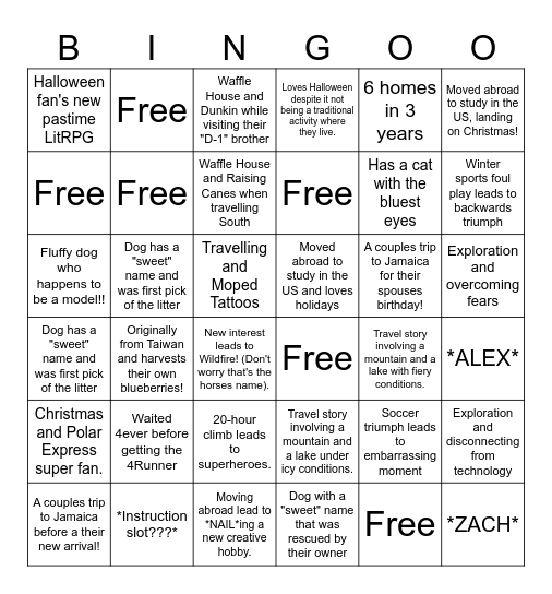 Team Bonding Q4 Bingo Card