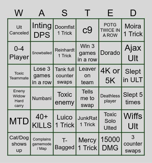 Back-Shots BINGO 2(6x6) Bingo Card