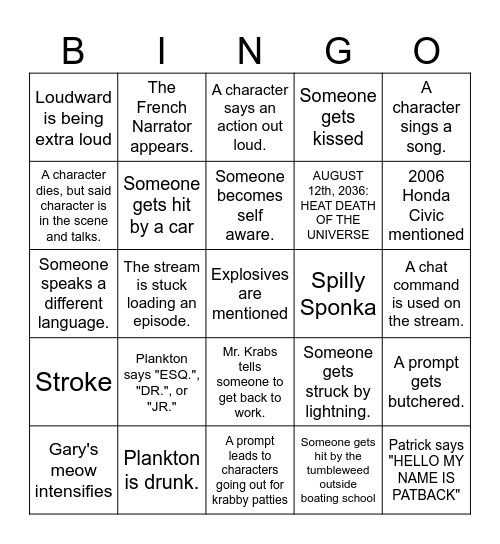 AI Sponge Rehydrated Bingo Card