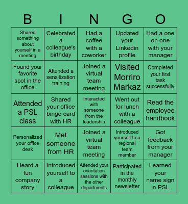 OFFICE BINGO Card