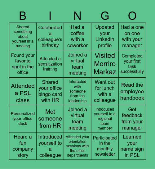 OFFICE BINGO Card