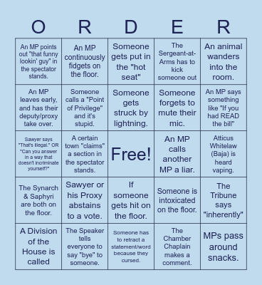 Parliament of Orlan Bingo Card