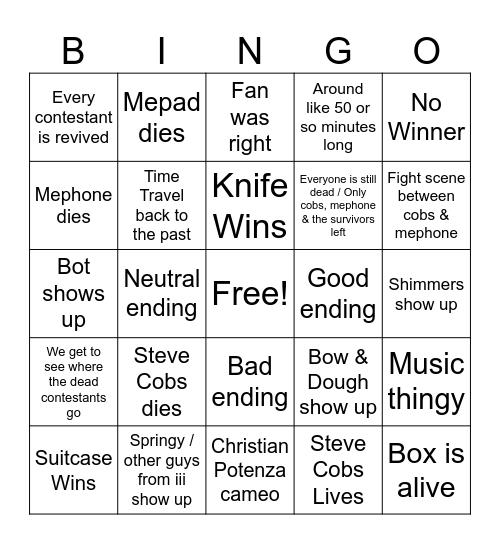 II S2 18 Bingo Card