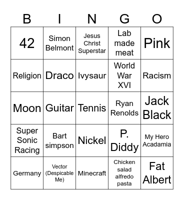 Infinite craft Bingo Card