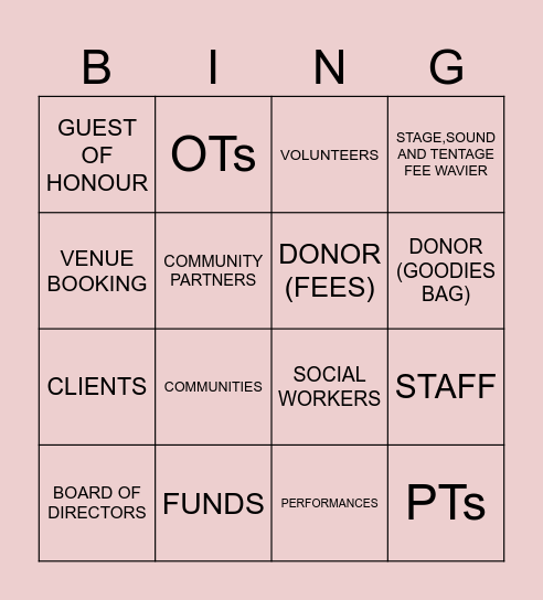 FIND YOUR STAKEHOLDERS- BINGO! Bingo Card