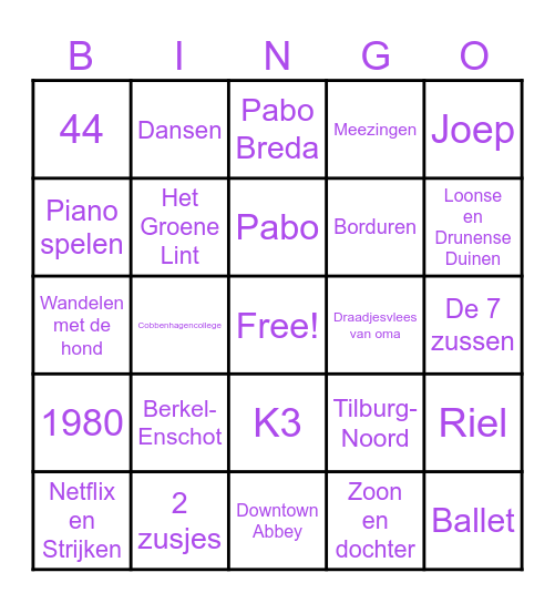 Dit ben ik en wie ben jij ? Bingo Card