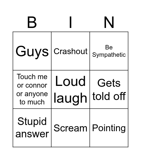 William Bingo Card