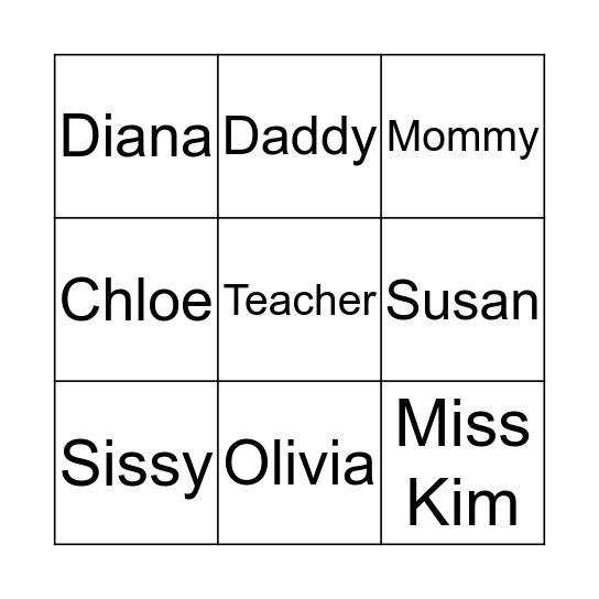 Susan's Circle Bingo Card