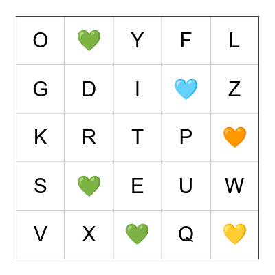 Alphabet Bingo Card