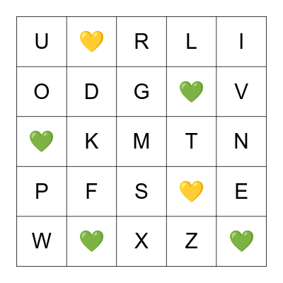 Alphabet Bingo Card