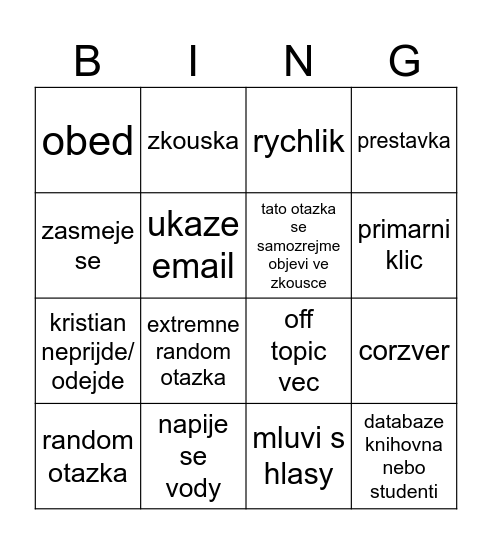 zima bingo Card