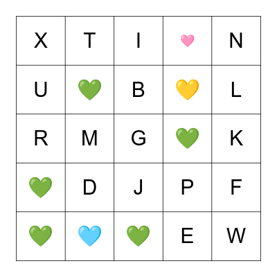 Alphabet Bingo Card