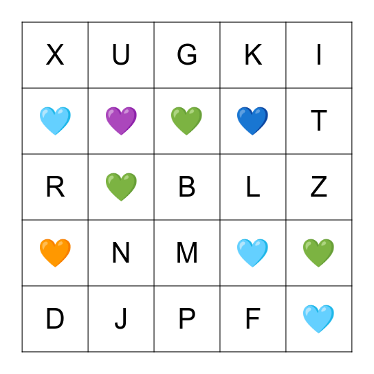 Alphabet Bingo Card