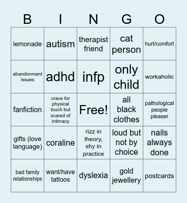 radla Bingo Card