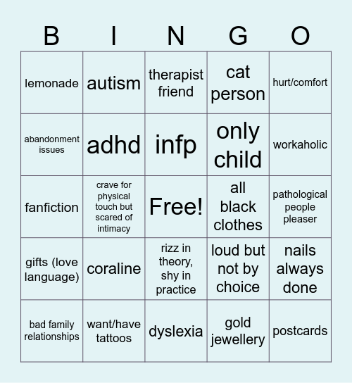 radla Bingo Card