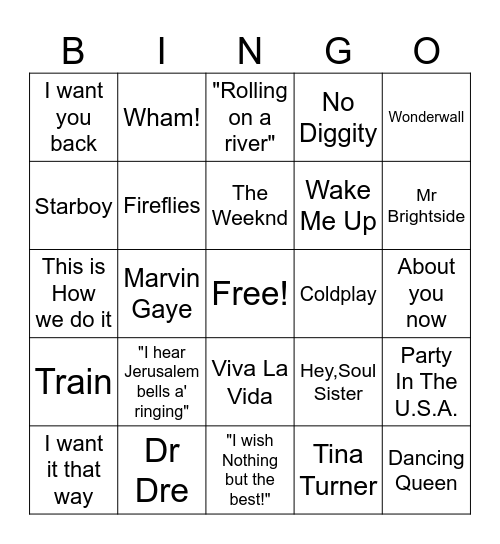 MUSIC ROUND Bingo Card