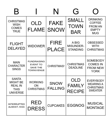 Christmas Movie Bingo Card