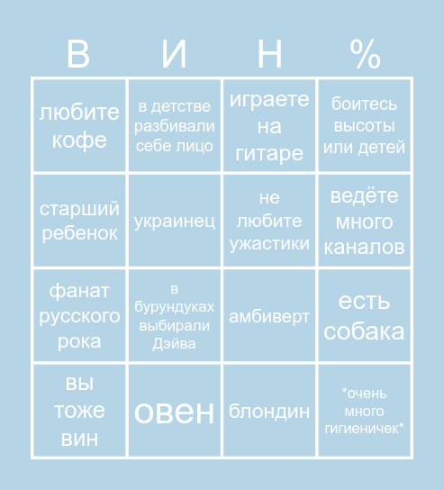 Насколько вы Вин Bingo Card