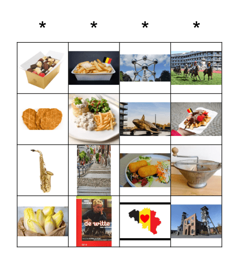 Bingo België Bingo Card