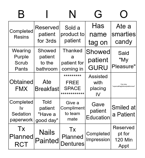 Sundance Bingo Card