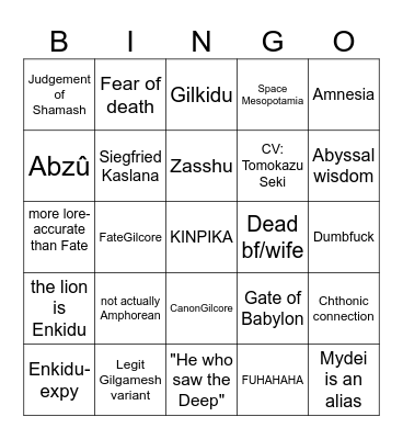 Mydei Bingo Card