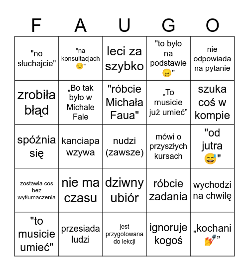 Bingo Dwojak Chemia Bingo Card