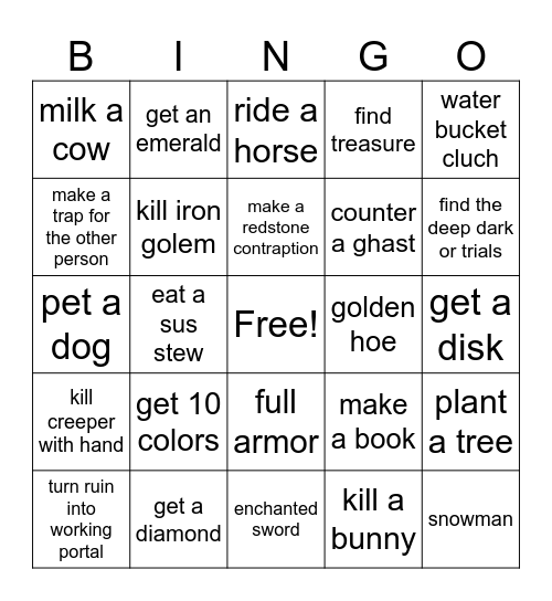 Pachirock Bingo Card