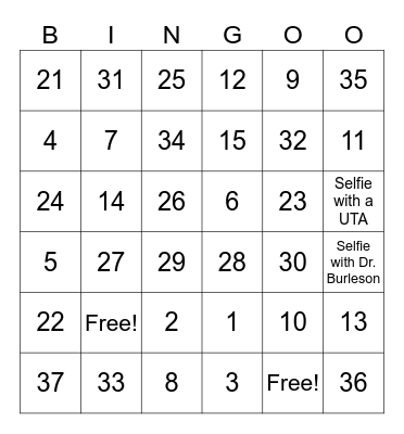 ENGI 1331 Game Night Bingo Card