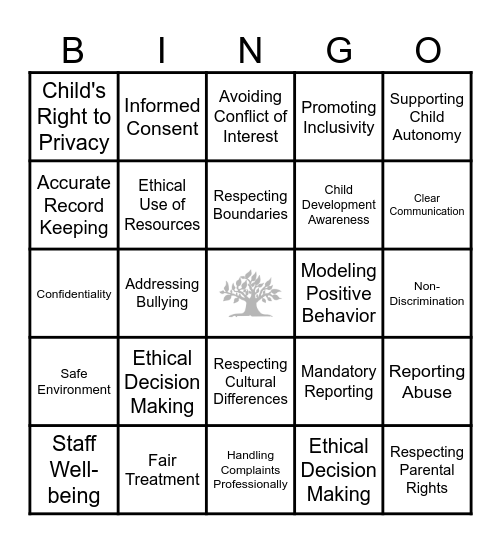 Ethics Bingo Card