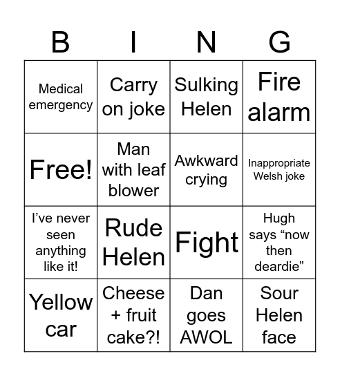 A day out in Warwickshire Bingo Card