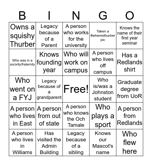 Bulldog Bingo Card