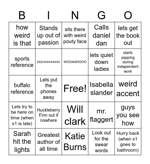 SOUP Bingo Card