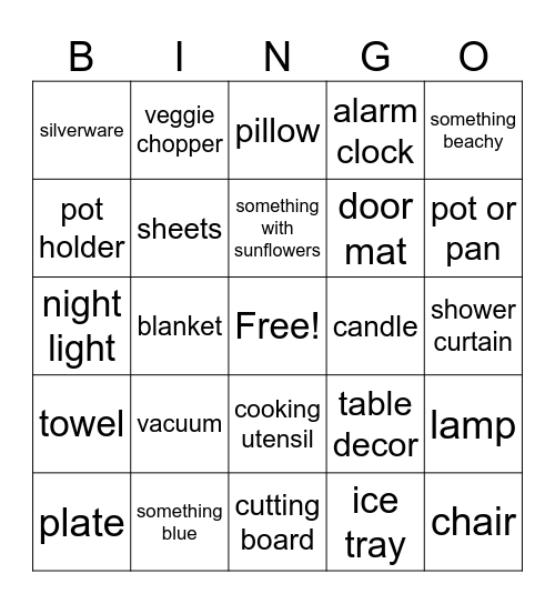 Gift BINGO Card