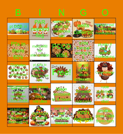 happy thanksgiving Bingo Card