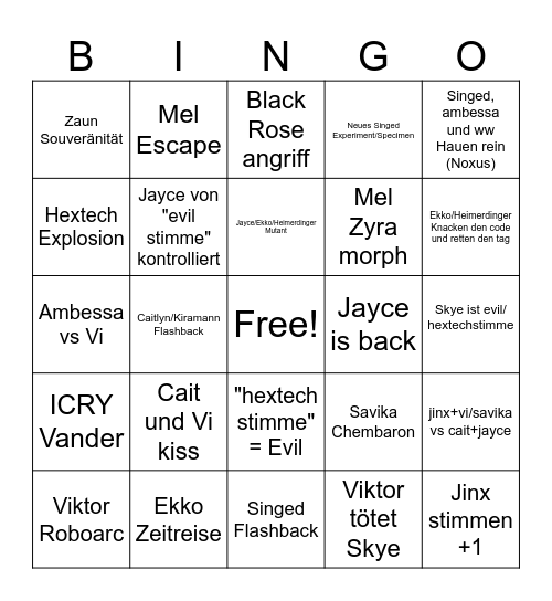 ACT 3 Arcane Bingo Card