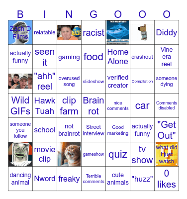 Instagram Reels Bingo Card
